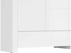 Garderobeskab Sonsoru 110 (Hvid + Glansfuld hvid + Wotan eg)