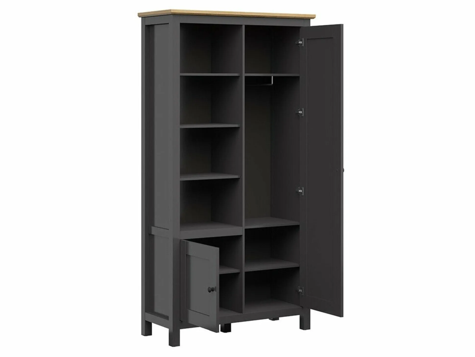 Garderobeskab Sordoro 128 (Grafit + Artisan eg)