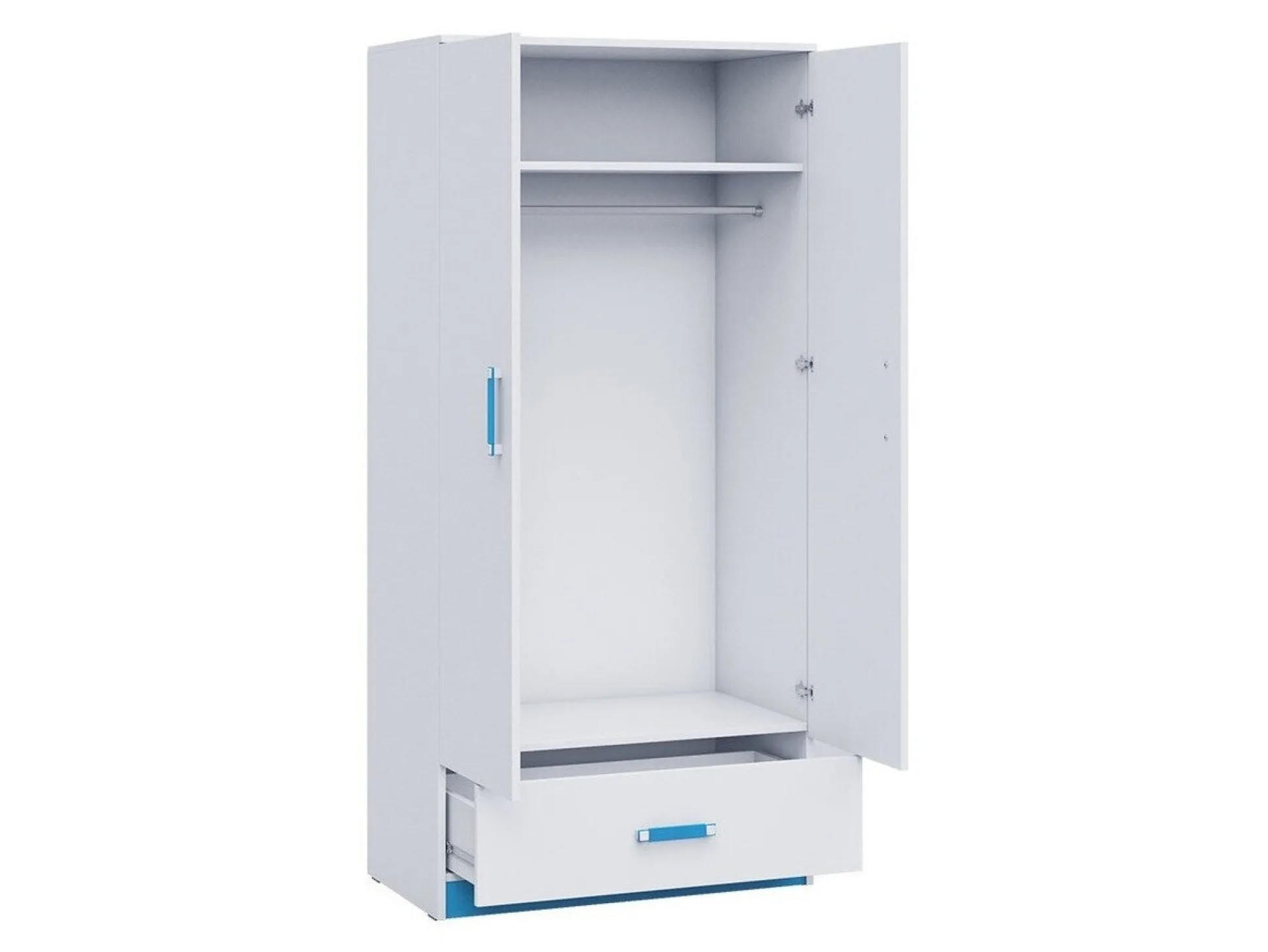 Garderobeskab Sorviru 103 (Hvid + Turkis)