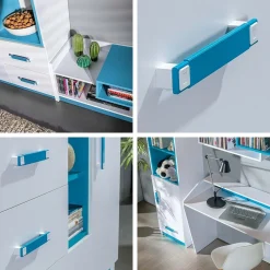 Garderobeskab Sorviru 103 (Hvid + Turkis)