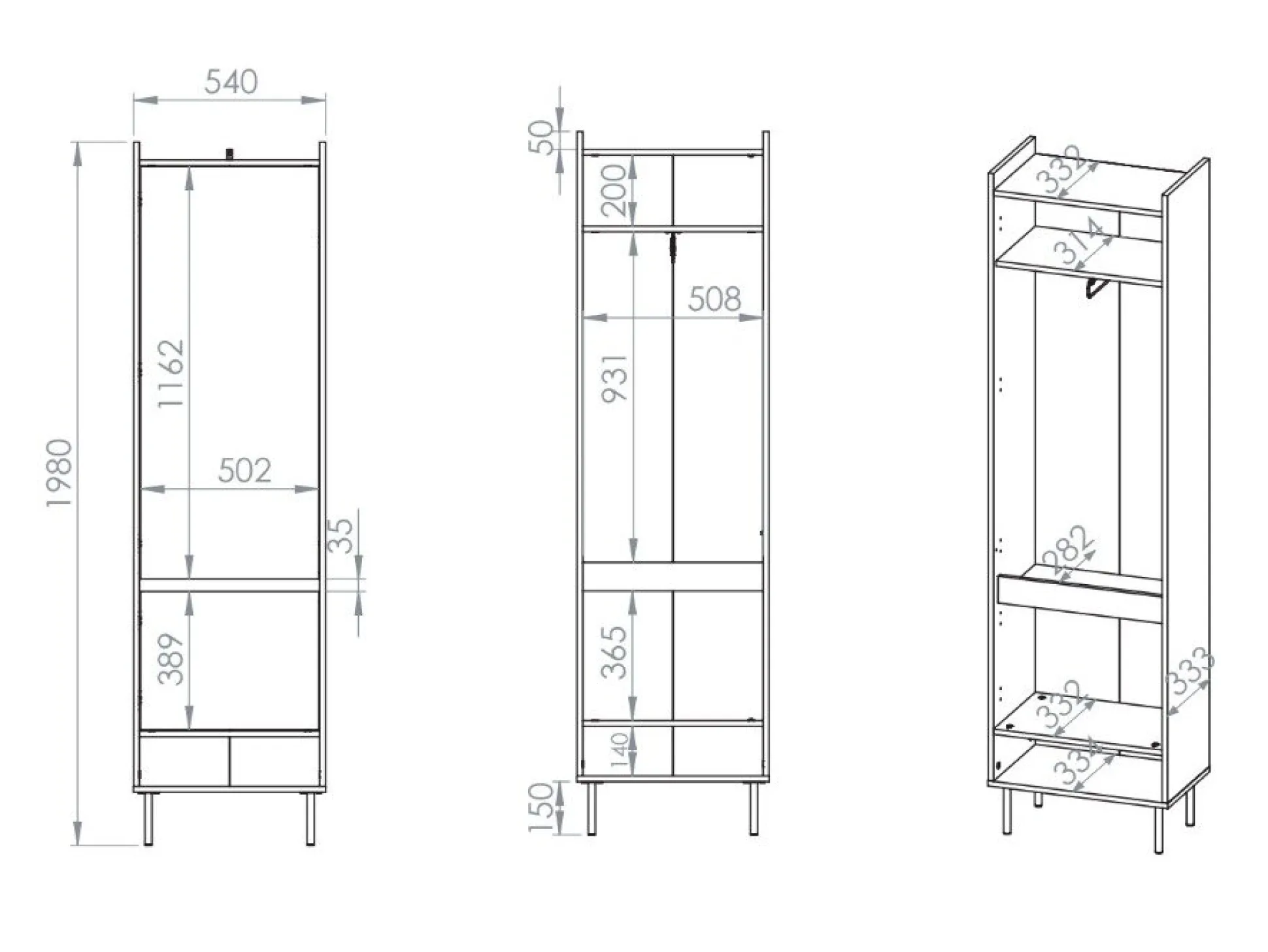 Garderobeskab Tivorlo 100