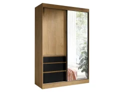 Garderobeskab Toledo 115 (Lefkas eg + Mat sort)