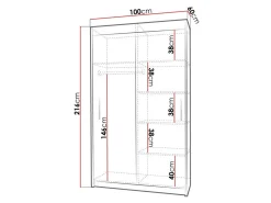 Garderobeskab Toledo 108 (Sonoma eg)