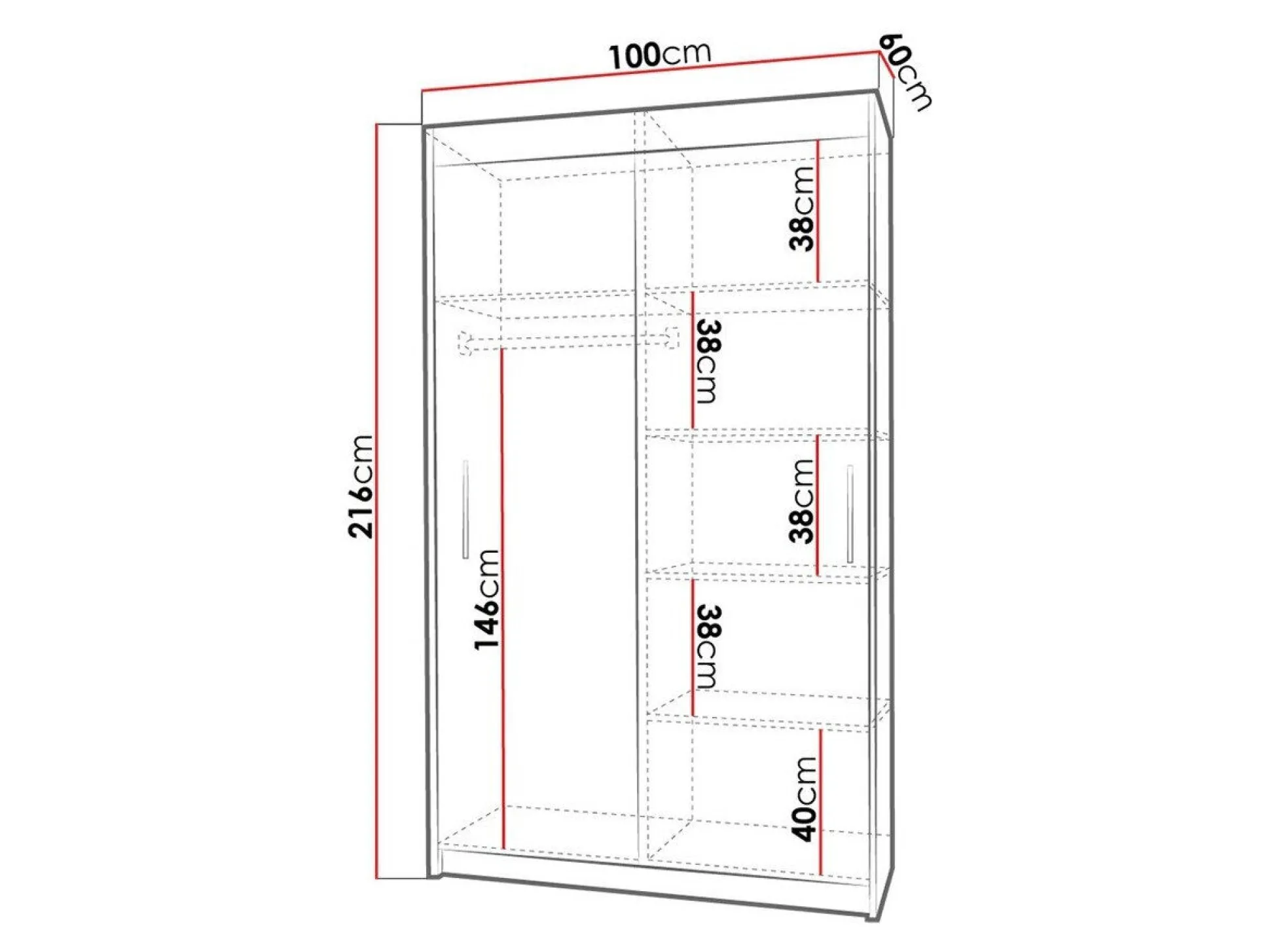 Garderobeskab Toledo 108 (Sonoma eg)