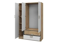 Garderobeskab Tolfere 103 (Lys eg + Hvid)