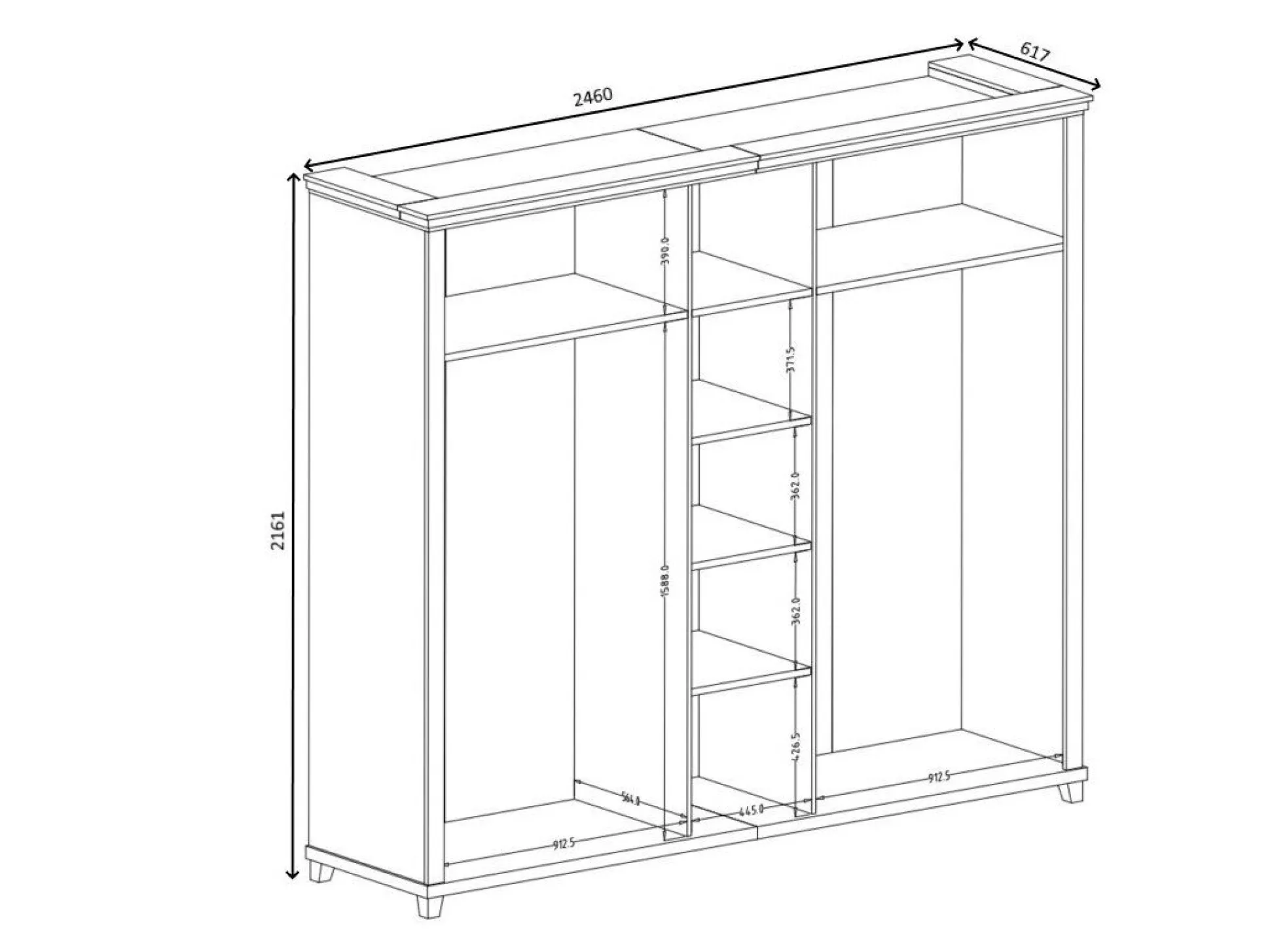 Garderobeskab Tolnue 116 (Mørkegrøn + Lefkas eg)
