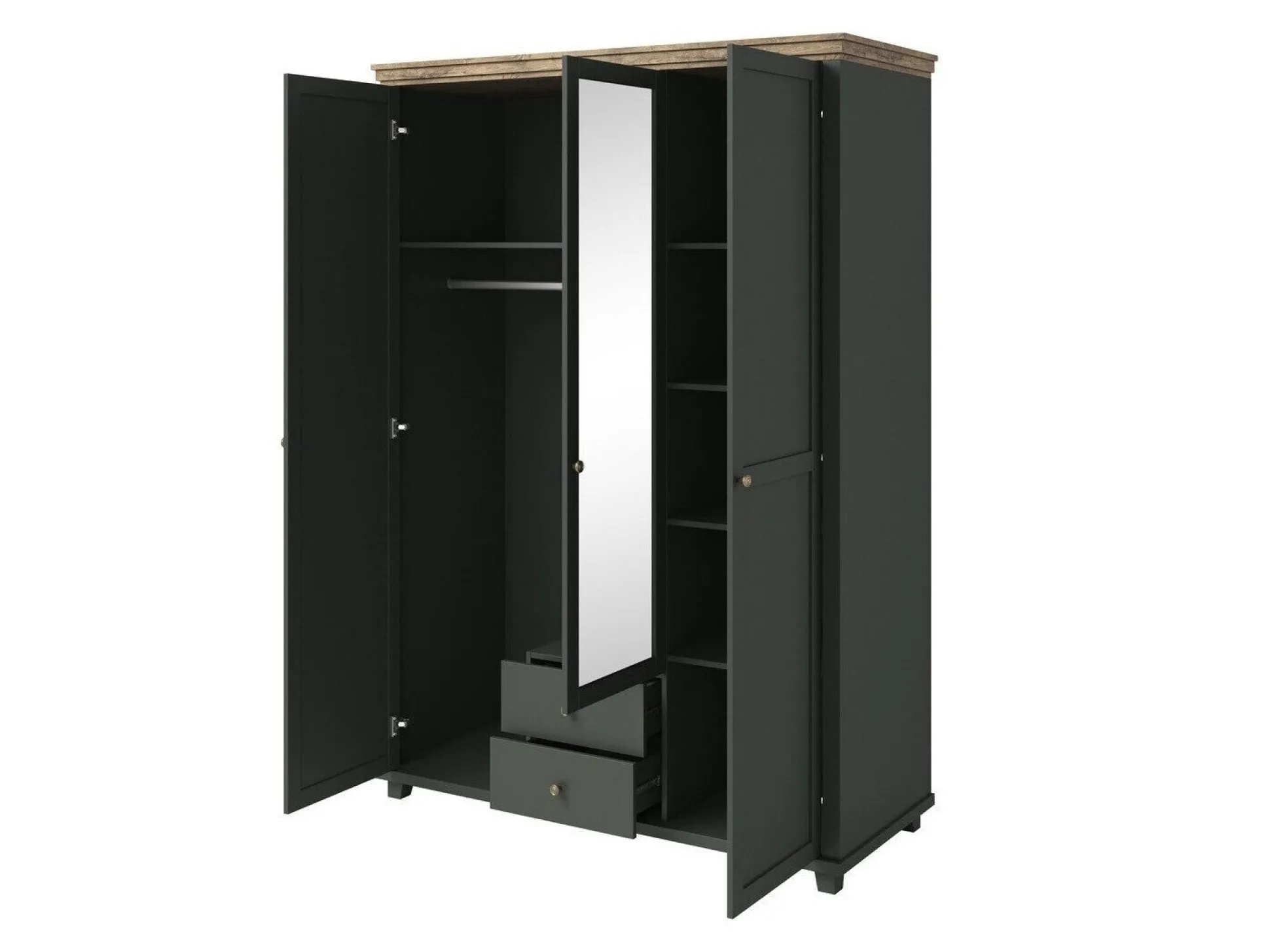 Garderobeskab Tolnue 114 (Mørkegrøn + Lefkas eg)