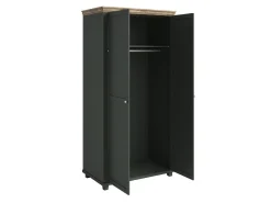 Garderobeskab Tolnue 125 (Mørkegrøn + Lefkas eg)
