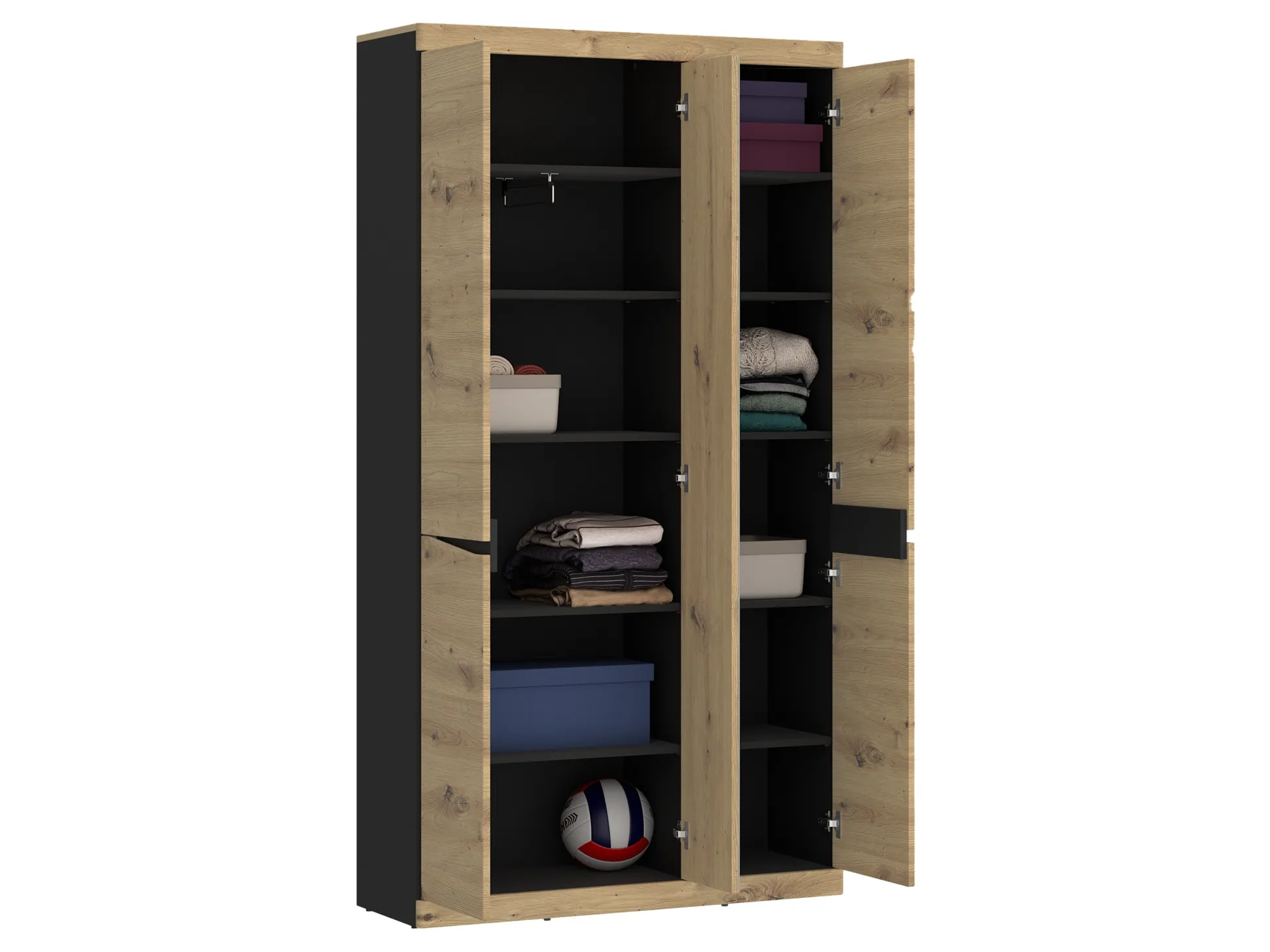 Garderobeskab Venlori 139 (Antracit + Artisan eg)