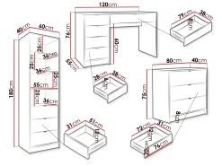 Hjemmekontorsæt Comfivo Papilio V (Hvid)