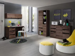 Hjemmekontorsæt Fivelbo 116 (Kloster eg + Blank sort)