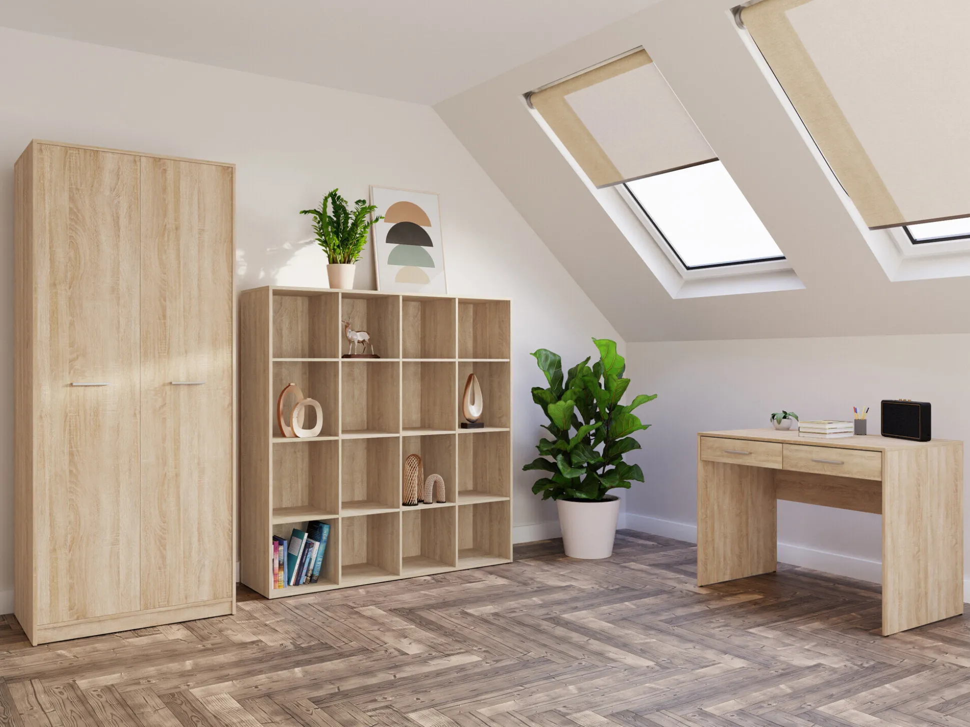 Hjemmekontorsæt Novsore 166 (Sonoma eg)