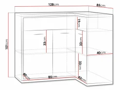 Hjørne kommode Etrmoni 106 (Lyst træ)