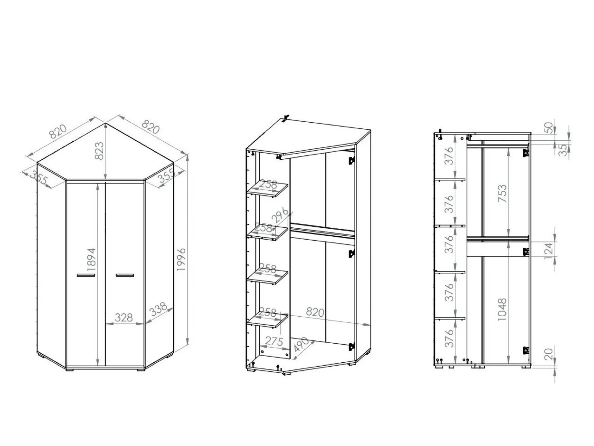 Hjørnegarderob Calvere 102