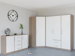 Hjørnegarderob Cavmero 106 (Sonoma eg + Hvid)