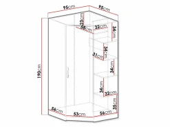 Hjørnegarderob Cavmero 106 (Sonoma eg + Hvid)