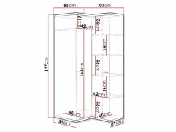 Hjørnegarderob Etrmoni 110