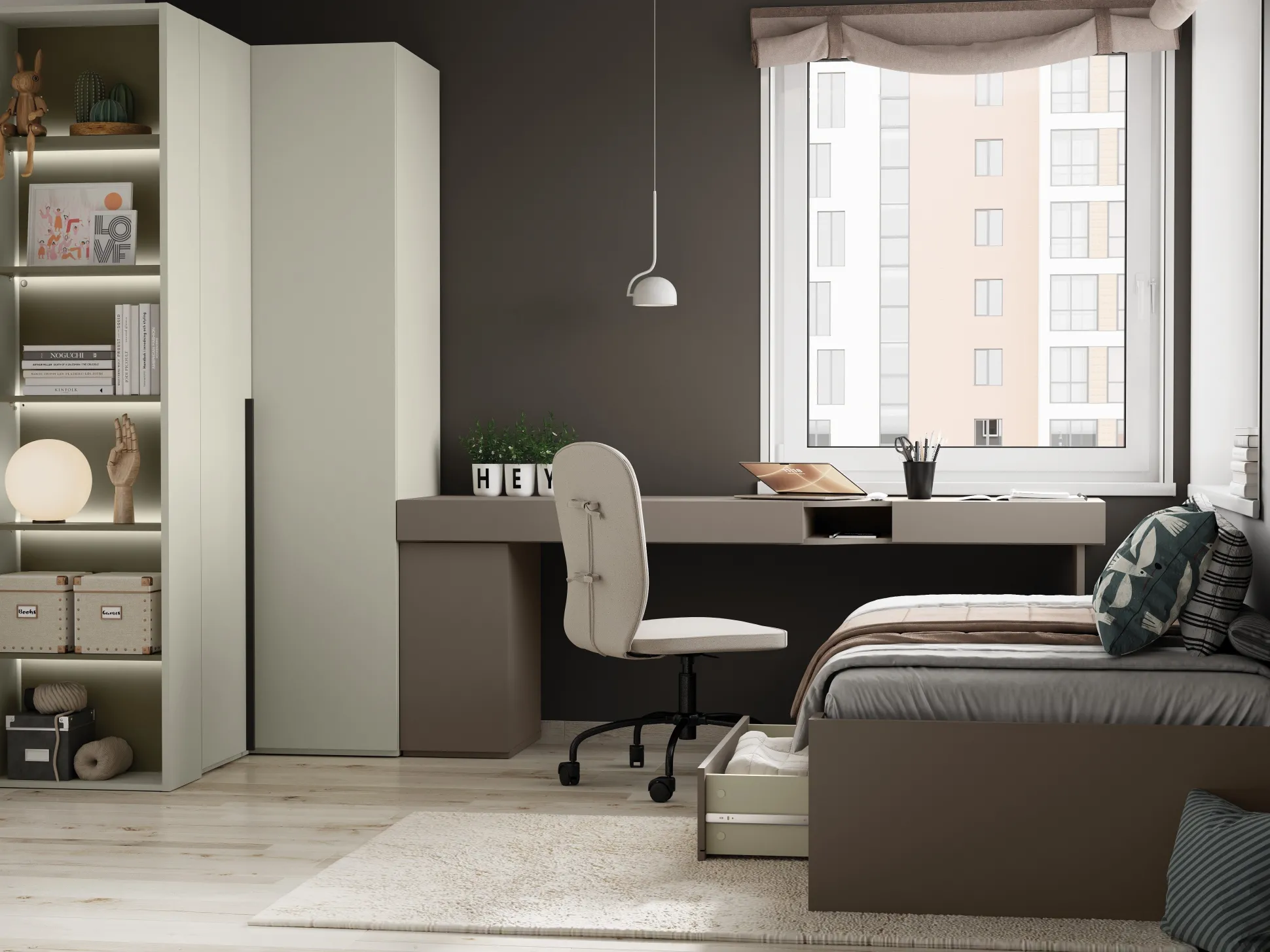 Hjørnegarderob Evareve 100