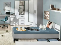 Hjørnegarderob Levtala 102 (Antracit + Hvid)