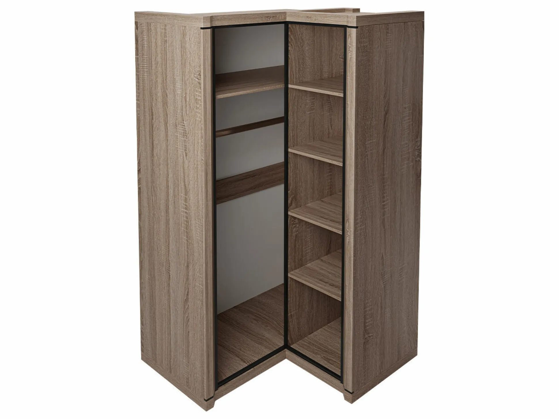 Hjørnegarderob Lorelie 119 (Trøffel egetræ)