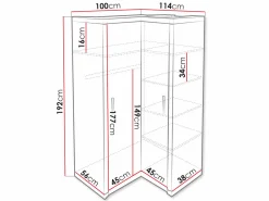 Hjørnegarderob Lorelie 119 (Trøffel egetræ)