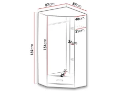 Hjørnegarderob Lorlare 112 (Hvid + Turkis)