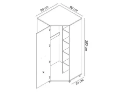 Hjørnegarderob Murrieta 108 (Sonoma eg)