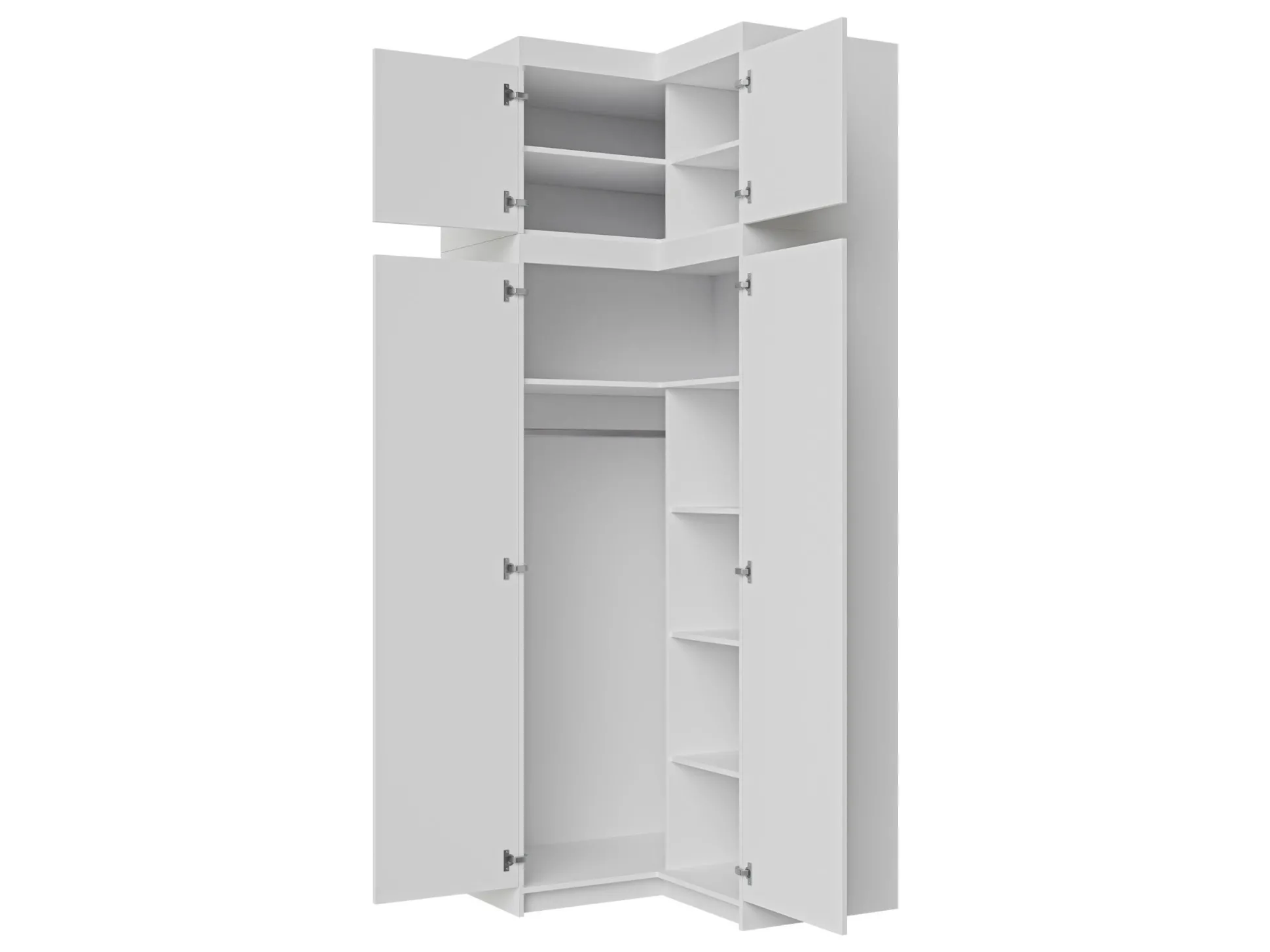 Hjørnegarderob Novduni 121 (Hvid)