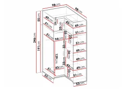 Hjørnegarderob Novduni 121 (Hvid)