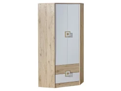 Hjørnegarderob Tolfere 102 (Lys eg + Hvid)