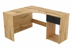 Hjørneskrivebord Austin 303 (Wotan eg + Sort)