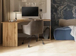 Hjørneskrivebord Austin 303 (Wotan eg + Sort)