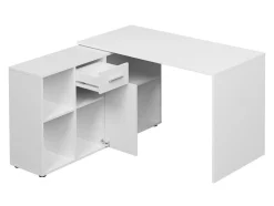 Hjørneskrivebord Bristol 122 (Beton + Hvid)