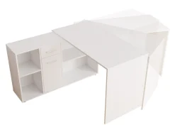 Hjørneskrivebord Bristol 122 (Beton + Hvid)