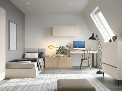 Hjørneskrivebord Fiosono 110 (Beige + Lys eg)