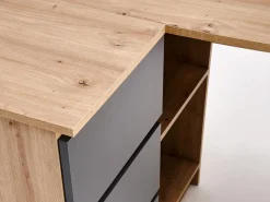 Hjørneskrivebord Houston 1950 (Grafit + Artisan eg)