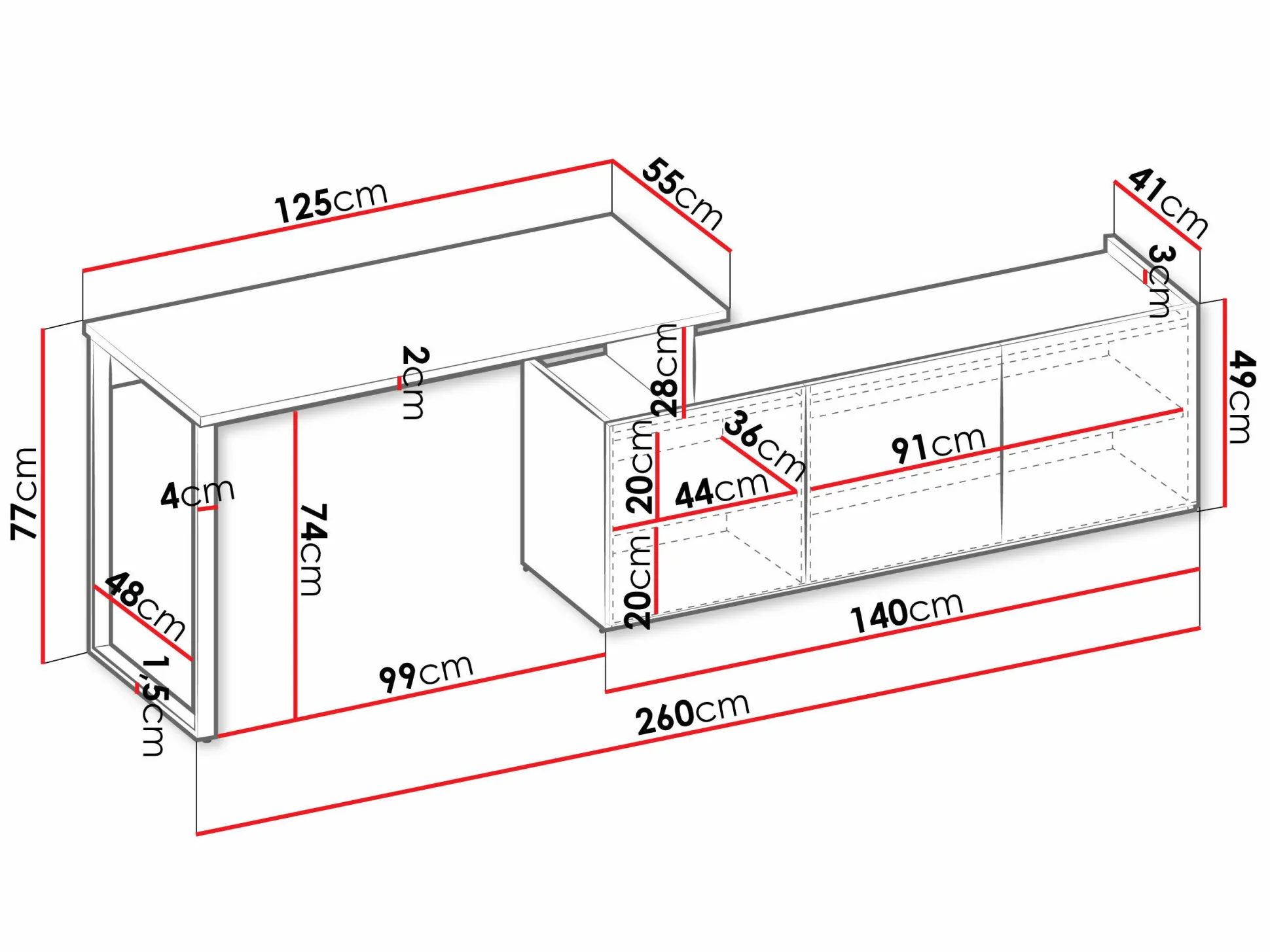 Hjørneskrivebord Tivseva 109
