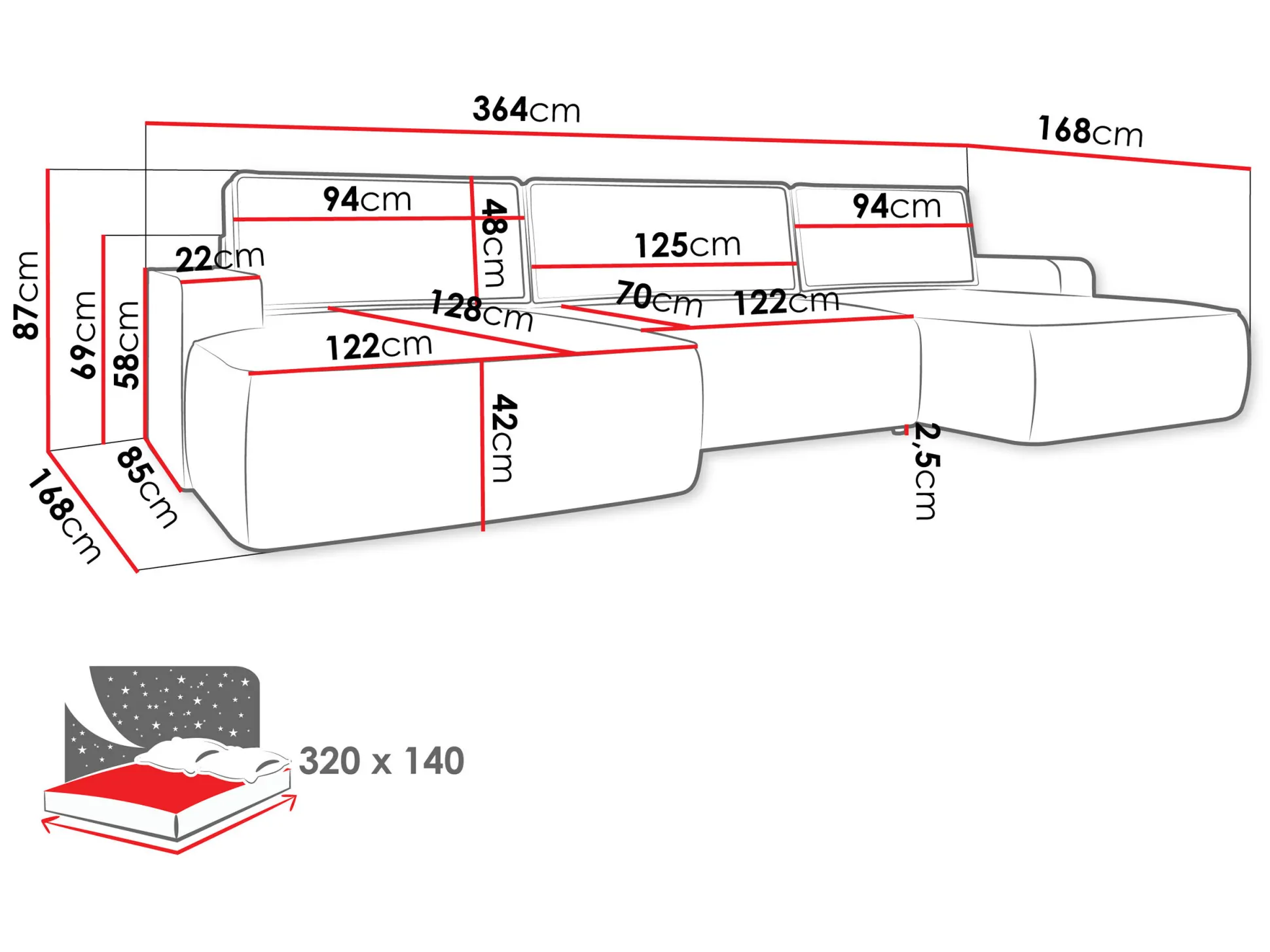 Hjørnesofa Bountiful 106 (Velo 623)