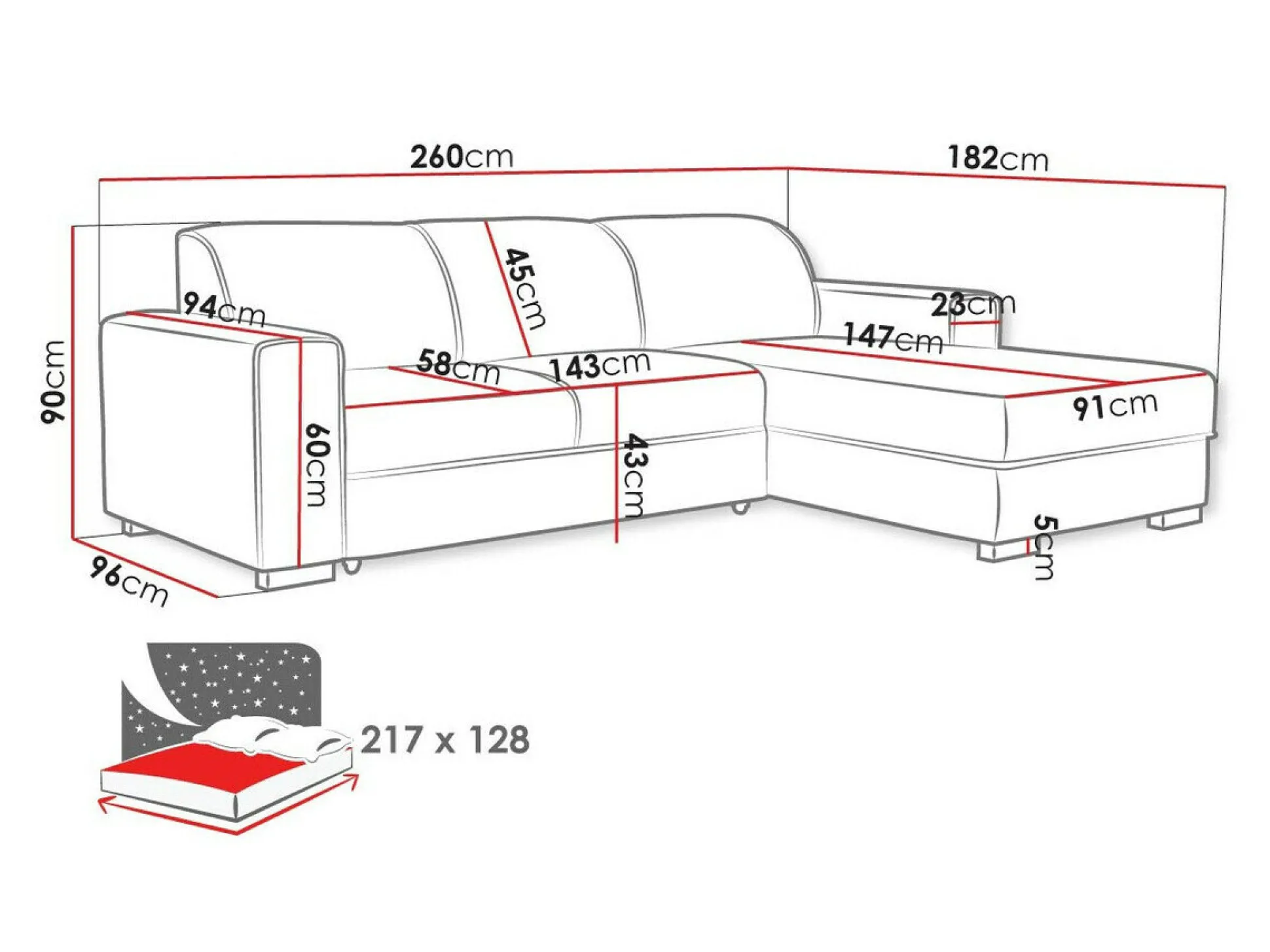 Hjørnesofa Columbus 186 (Crown 2)