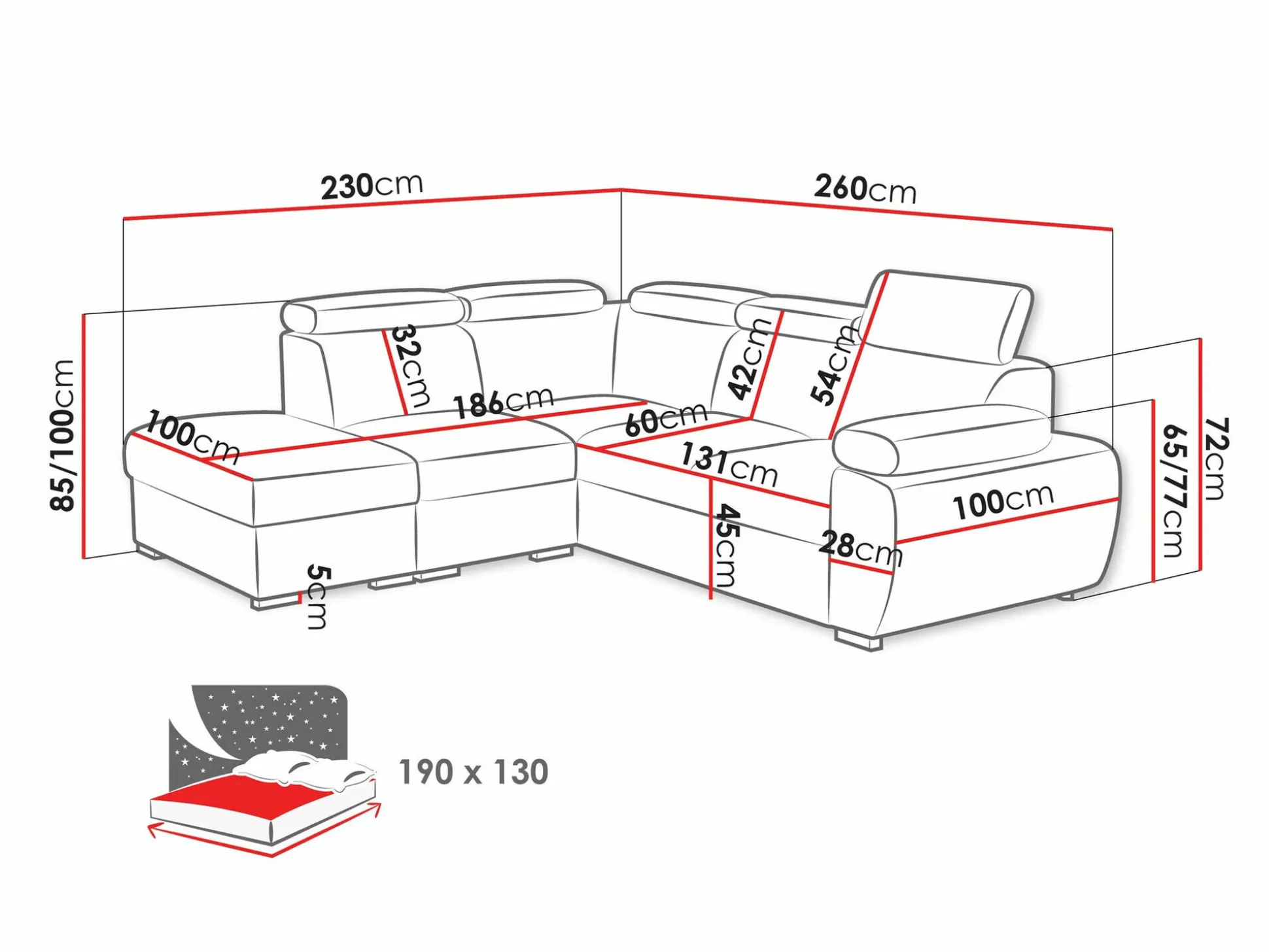 Hjørnesofa Columbus 228 (Kronos 22)