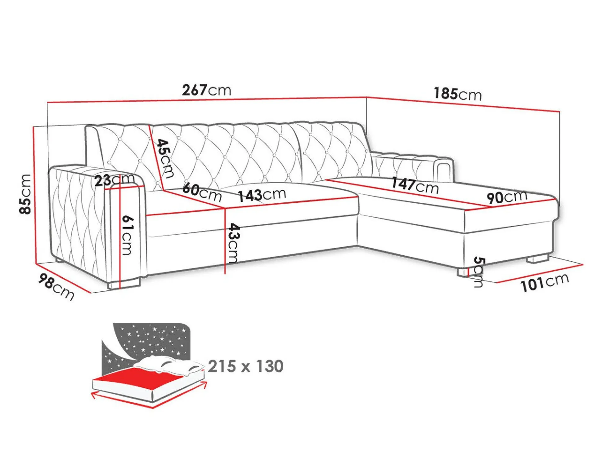 Hjørnesofa Columbus 203 (Kronos 09)