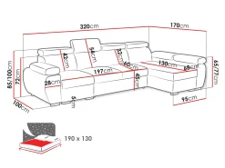 Hjørnesofa Columbus 227 (Kronos 22)