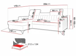 Hjørnesofa Columbus 170 (Mono 232)
