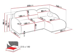 Hjørnesofa Columbus 249 (Sereno 684)
