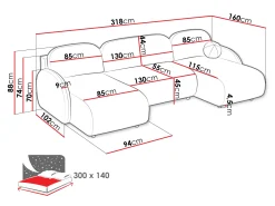 Hjørnesofa Columbus 250 (Sereno 684)