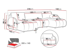 Hjørnesofa Columbus 248 (Sereno 682)