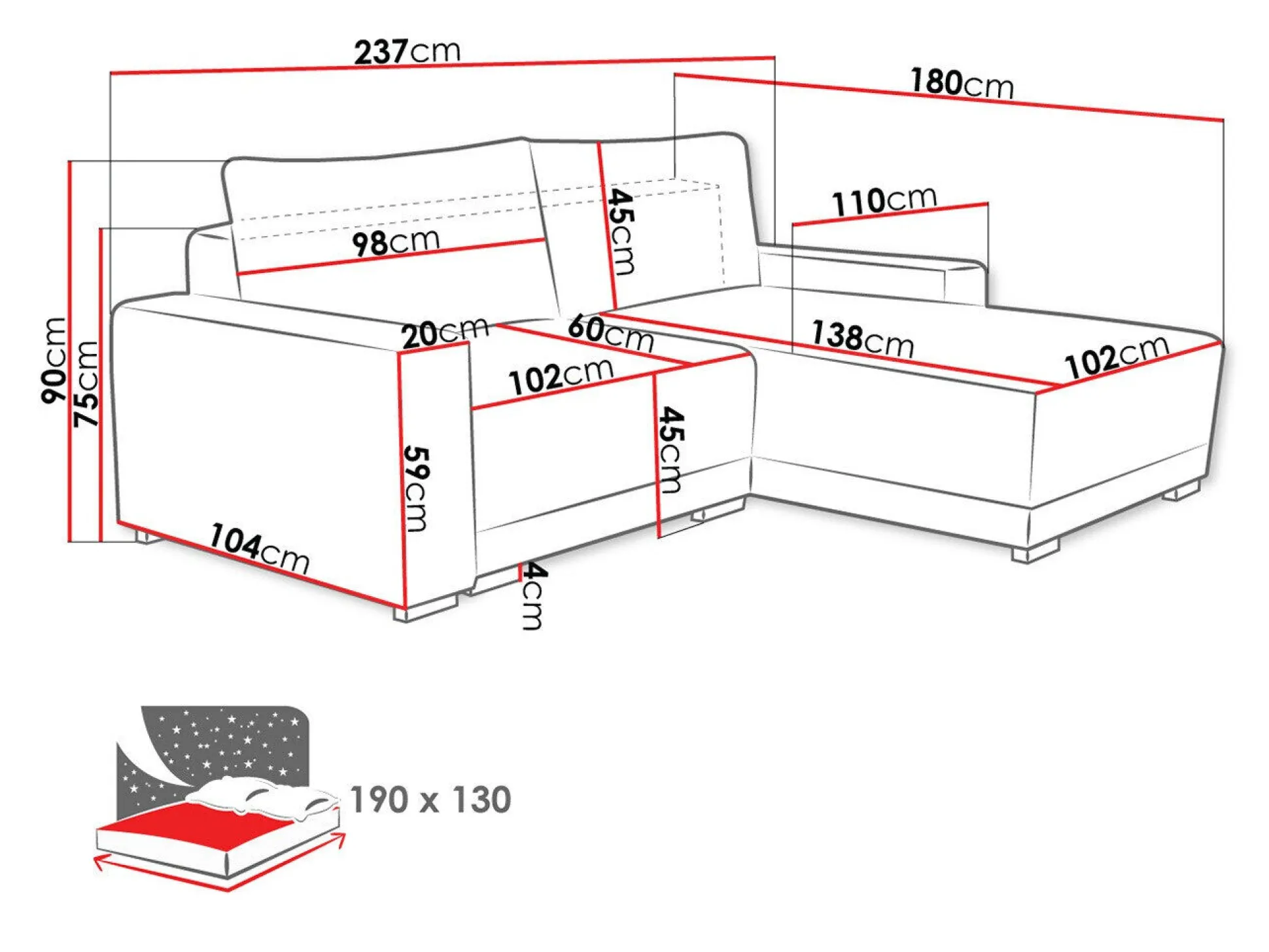 Hjørnesofa Columbus 204 (Tilia 86)