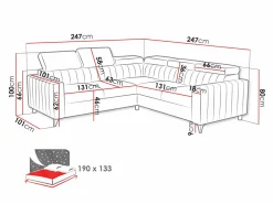 Hjørnesofa Columbus 201 (Velluto 3)