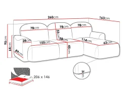 Hjørnesofa ComfiDream Fjoruna (Cremona 96)