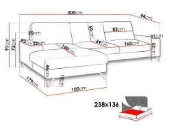 Hjørnesofa ComfiDream Lyrana I (Verita 03)